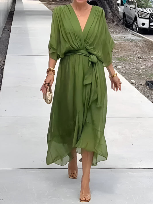 Monica™ | Luftiges Sommerkleid aus Chiffon mit tiefer V-Linie